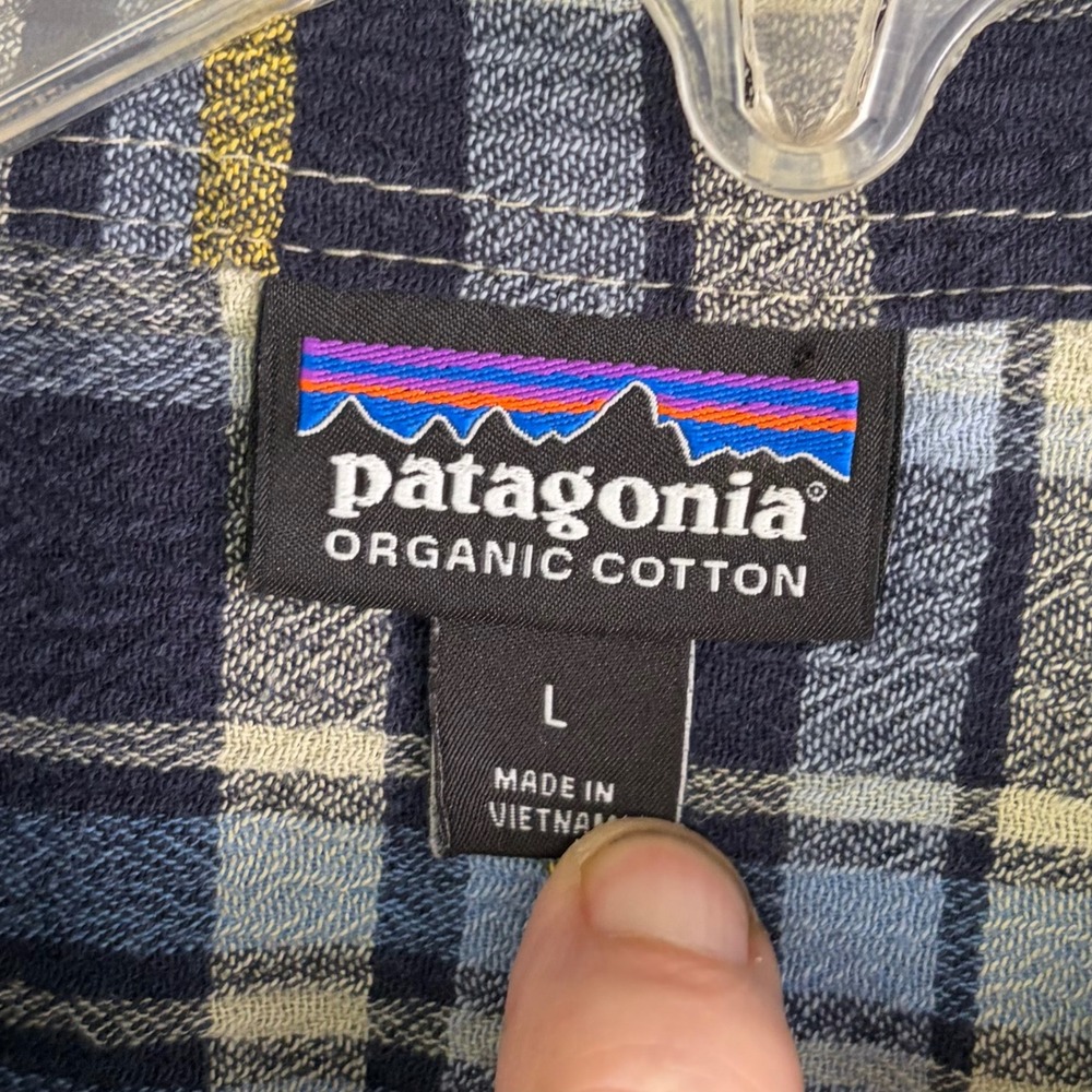 Patagonia Men's A/C Puckerware Shirt Seersucker Plaid Crinkle Short Sleeve Large - Picture 6 of 9